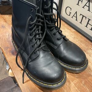 Dr. Martens Black Leather Combat Boots